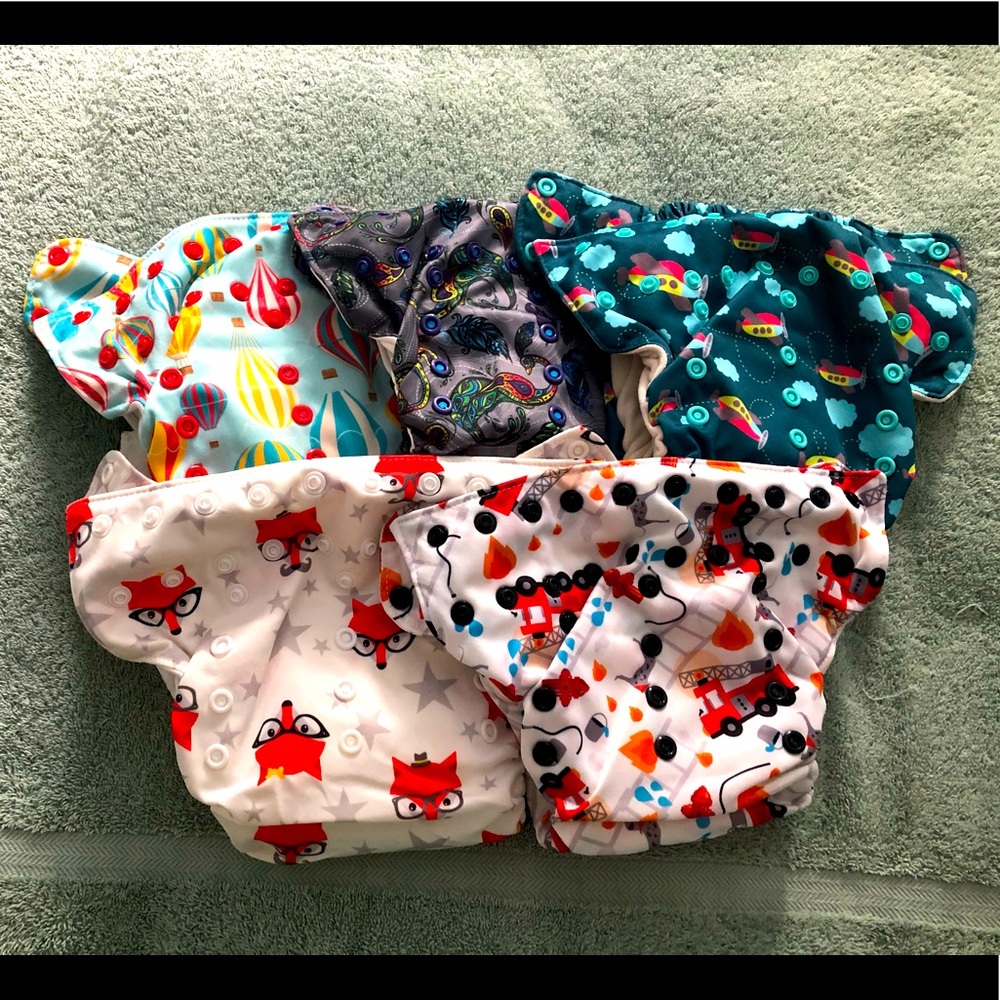 5 Smart Bottoms Smart One All-in-One cloth diapers
